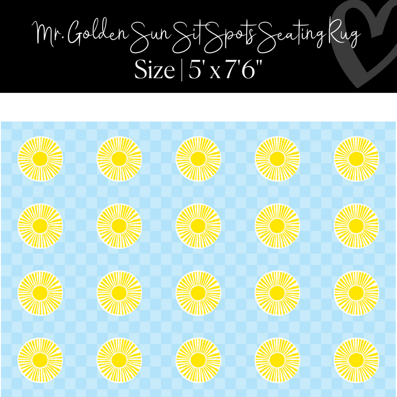 Peppy Sunshines | Sit Spot Rug | Seating Rug | Classroom Rug and Suns | Mr. Golden Sun | Schoolgirl Style