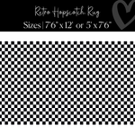 Black and White Checkerboard Rug | Neutral Classroom Rug | Retro Hopscotch | Schoolgirl Style