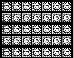 Black and White Happy Faces on Checkerboard Background Squares Sit Spot Classroom Mat by Schoolgirl Style