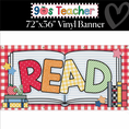 Load image into Gallery viewer, Read Gingham Classroom Vinyl Banner | 90s Teacher
