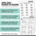 Load image into Gallery viewer, Printable First Grade April Daily Science of Reading
