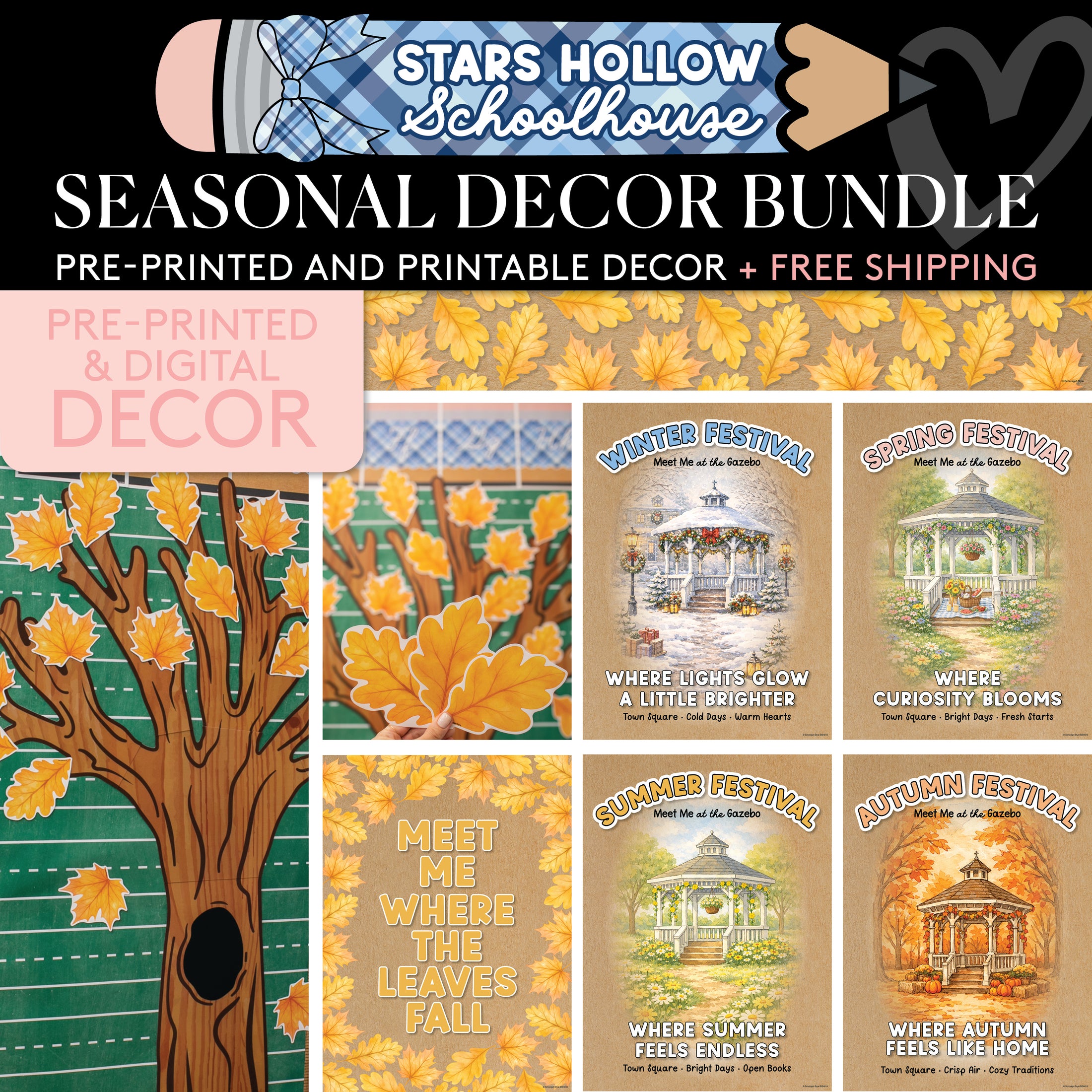 Stars Hollow Schoolhouse Seasonal Classroom Decor Bundle
