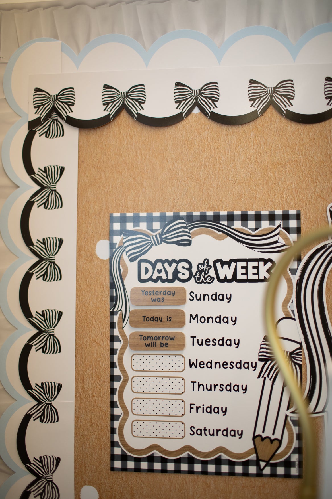 Classic Black and White Calendar Bulletin Board Set | Simply Sweet