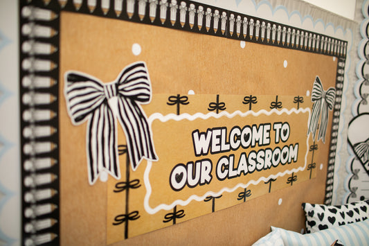 Classic Black and White Kraft Paper Banner | Simply Sweet