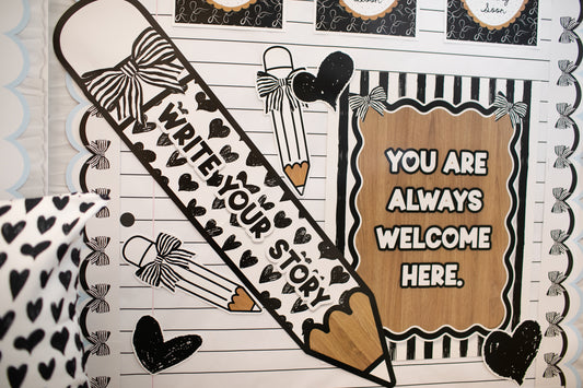 You Are Always Welcome Here Classic Black and White Poster | Simply Sweet