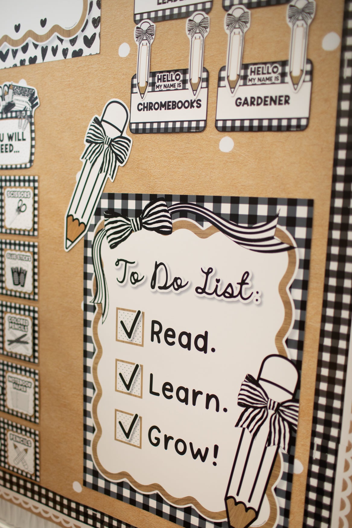 Read Learn Grow Classic Black and White Poster | Simply Sweet
