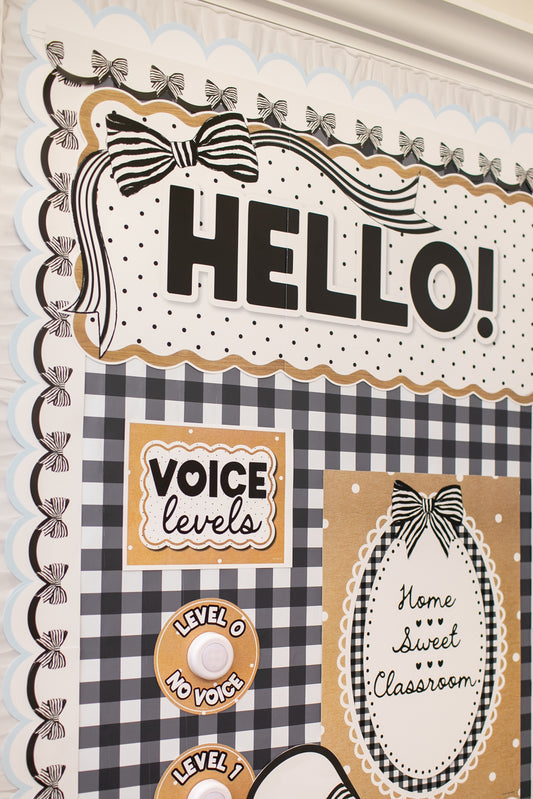 Hello Classic Black and White Door Topper | Simply Sweet