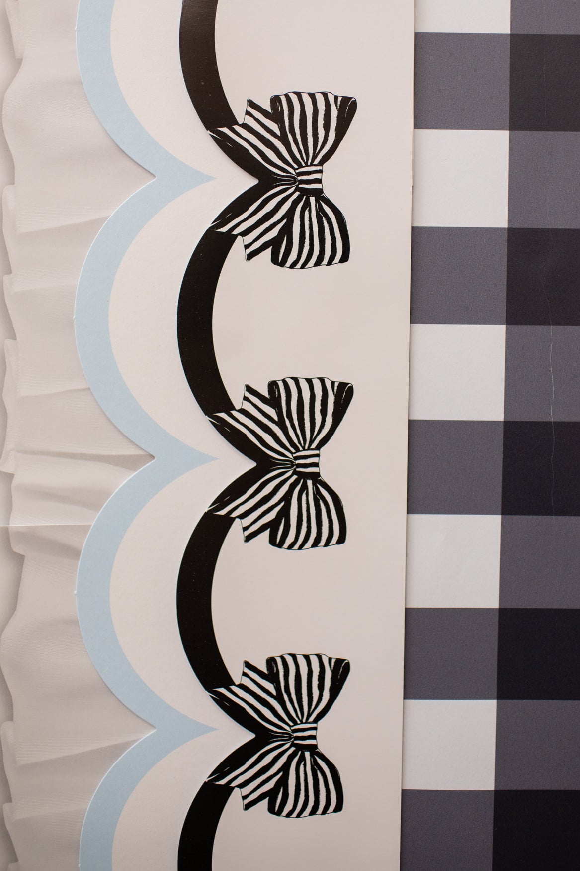 Classic Black and White Striped Bows Bulletin Board Border | Simply Sweet