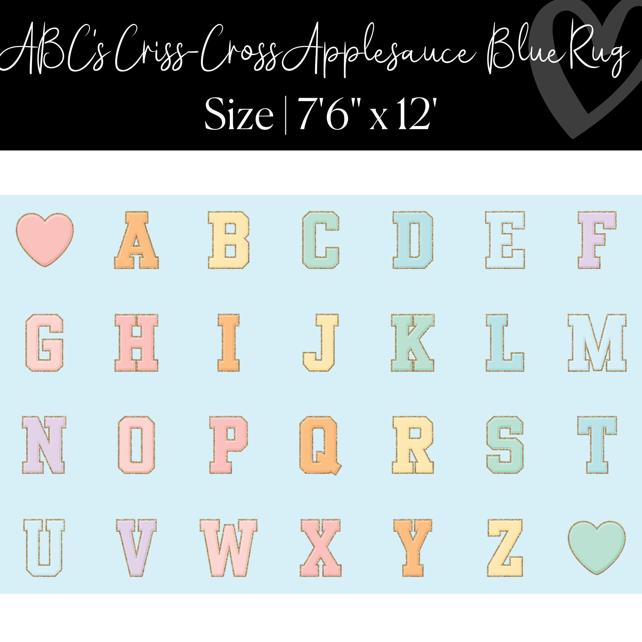 Sky Blue ABC's Sit Spots Classroom Rug by Schoolgirl Style