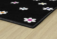 Load image into Gallery viewer, Small Daisies on Black Rug | Black and White Classroom Rug | Pocketful of Daisies | Schoolgirl Style
