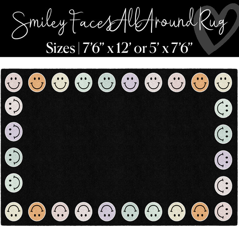Smiley Faces All Around | Classroom Rugs | Schoolgirl Style
