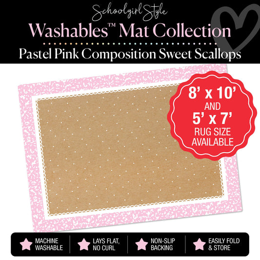 Pastel Pink Composition with Sweet Scallops Classroom Mat by Schoolgirl Style