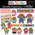 Load image into Gallery viewer, Printable Retro Monthly Pup Series | 90s Teacher
