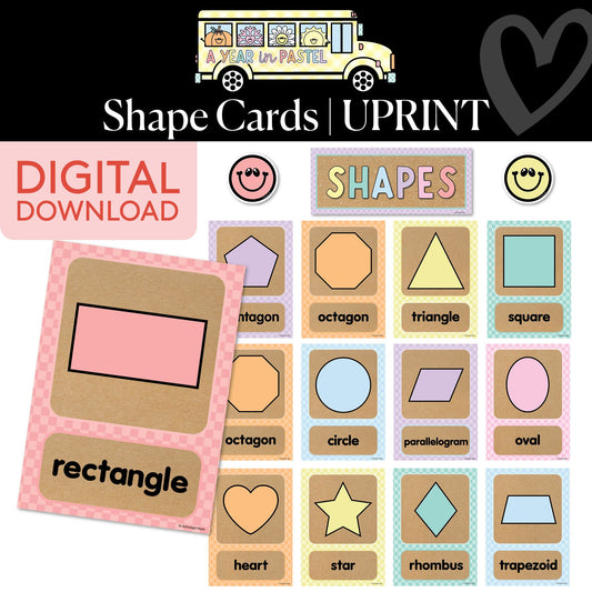 Printable Shape Cards | A Year In Pastel