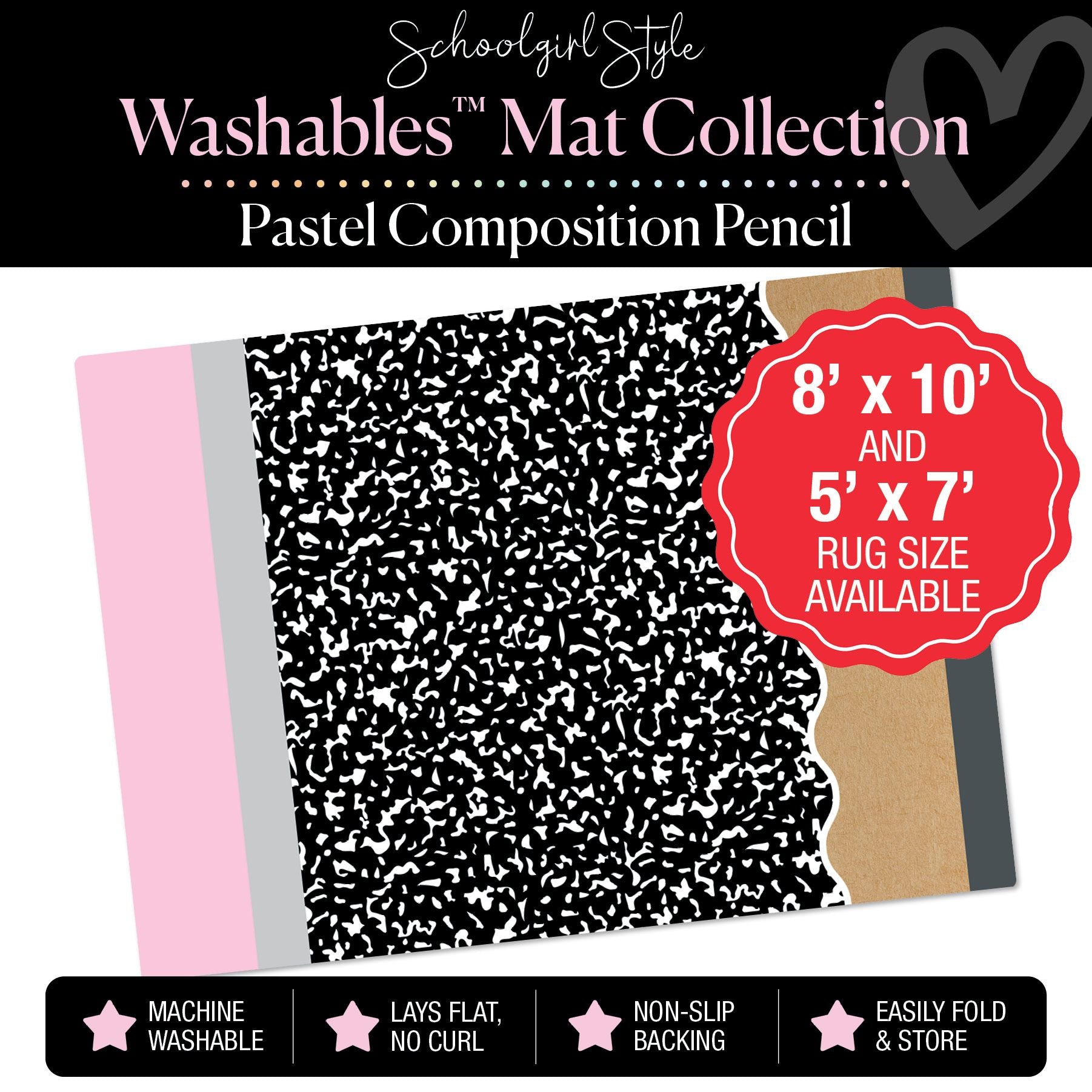 Pastel Composition Pencil Classroom Mat by Schoolgirl Style