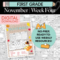 Load image into Gallery viewer, Printable First Grade November Week 4 Resources
