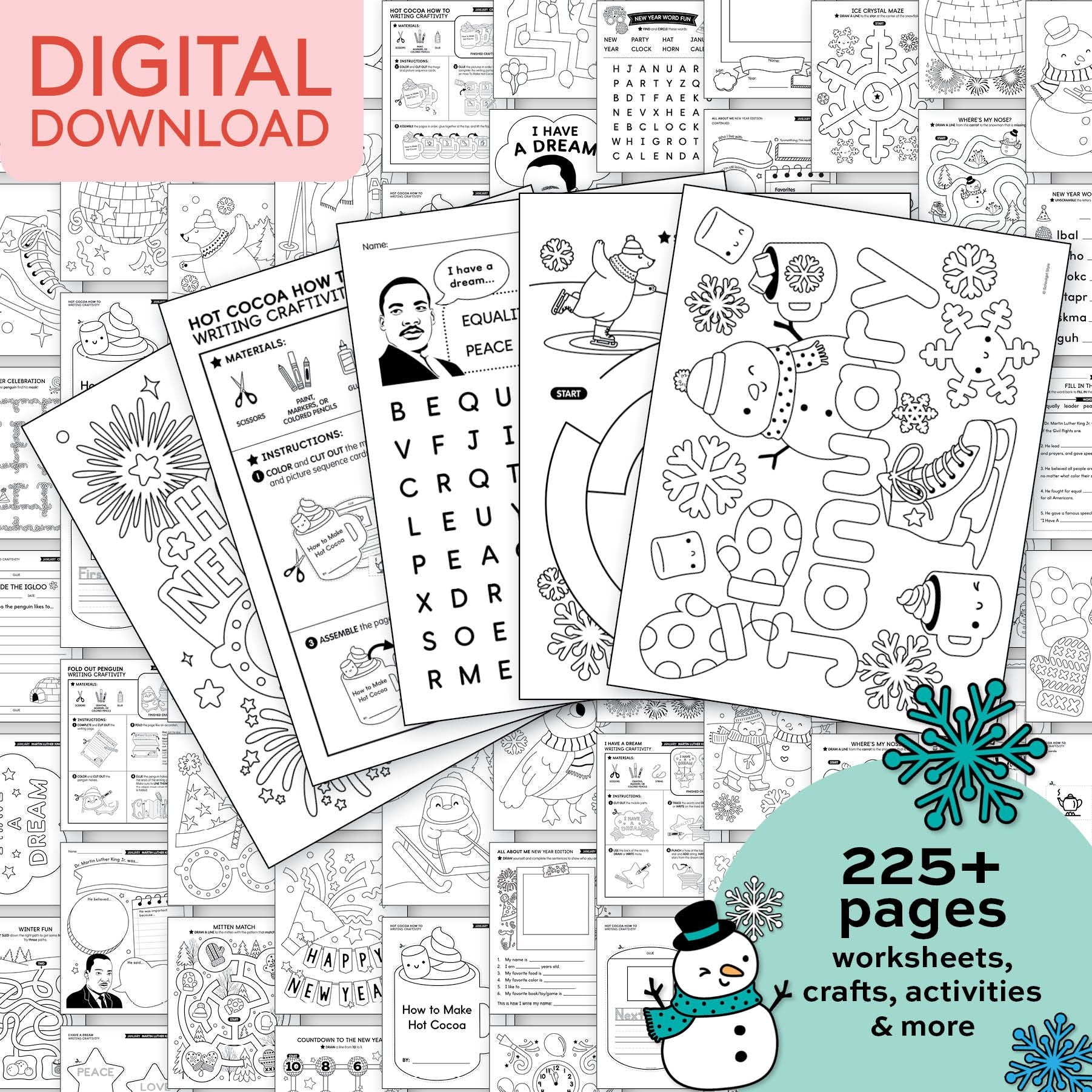Printable First Grade January Thematic Unit Bundle