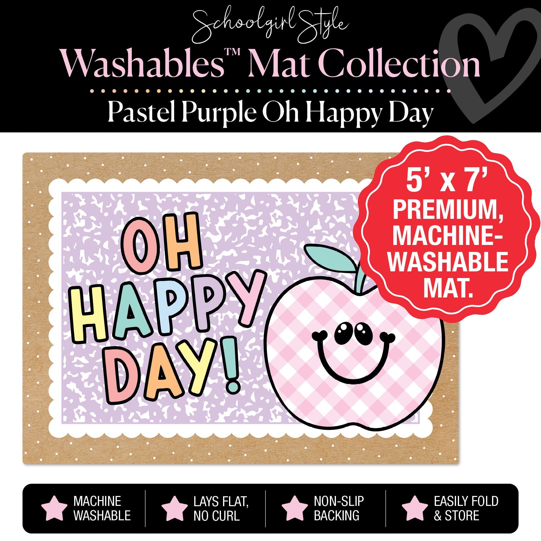 Pastel Purple Oh Happy Day Apple Classroom Mat by Schoolgirl Style