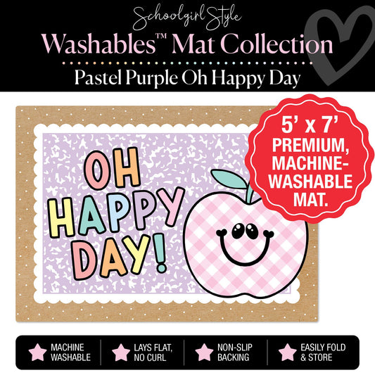 Pastel Purple Oh Happy Day Apple Classroom Mat by Schoolgirl Style