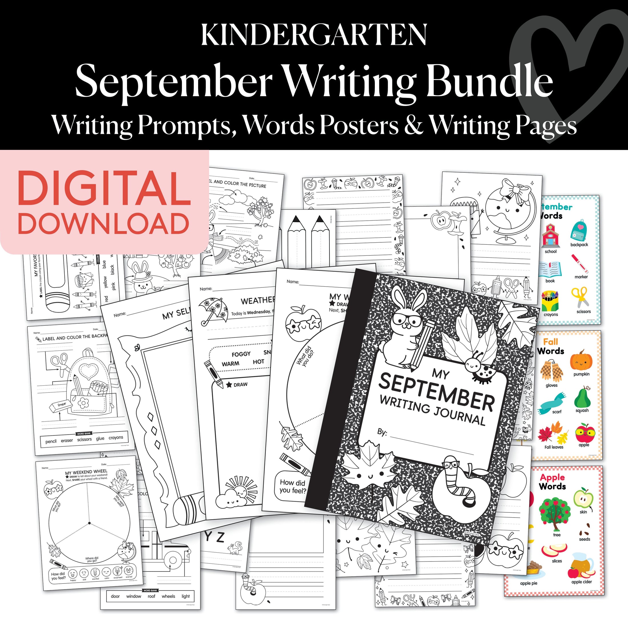 Kindergarten September Writing Bundle