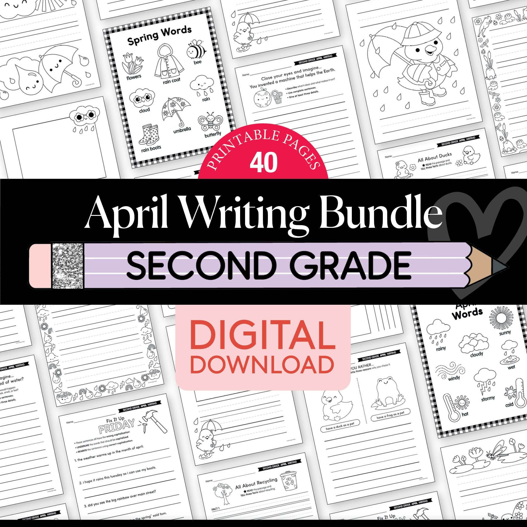 Printable Second Grade April Writing Bundle