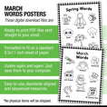 Load image into Gallery viewer, Printable March Words Posters
