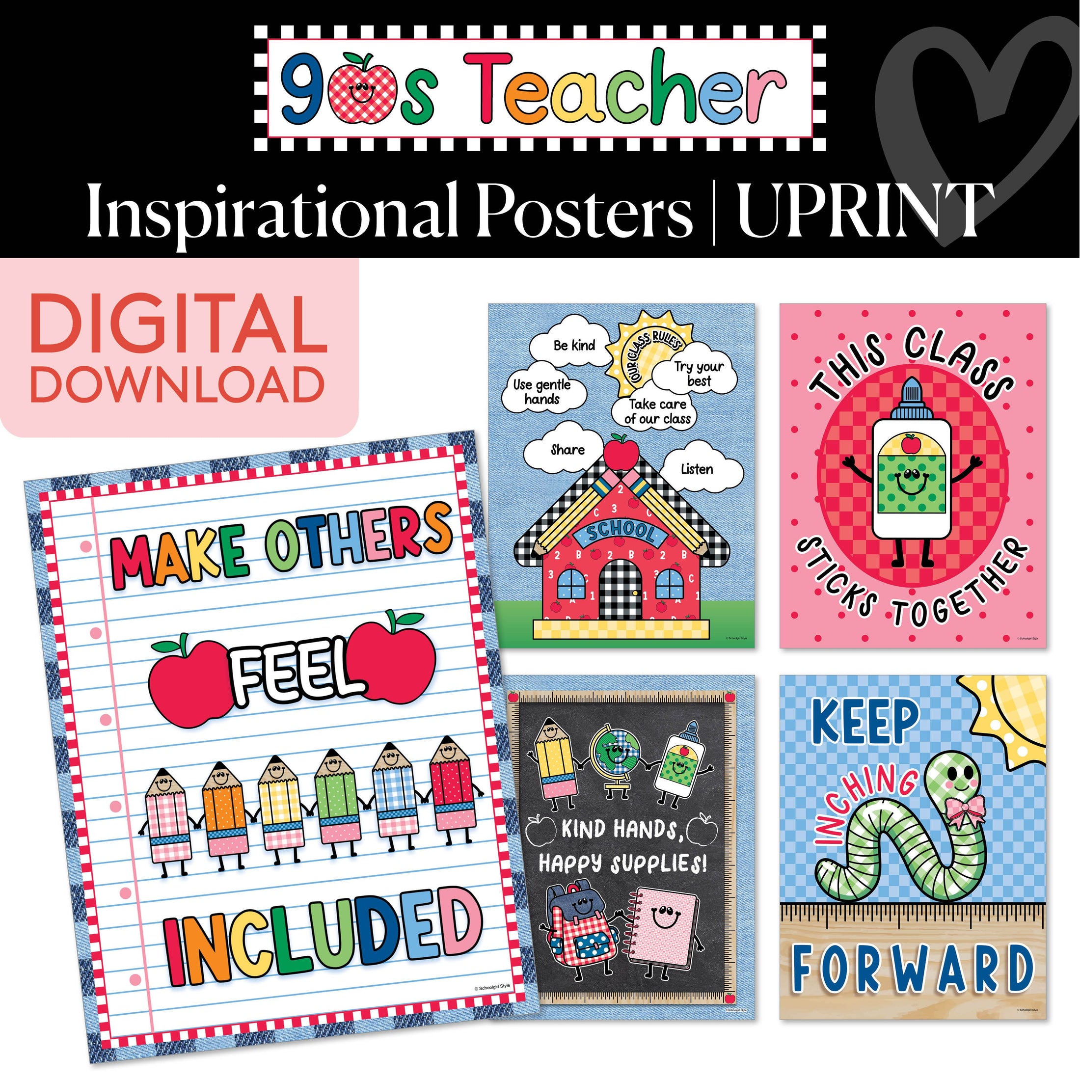 Printable Retro Inspirational Posters | 90s Teacher
