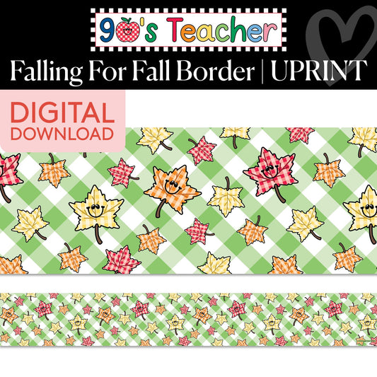 Printable Retro Falling for Fall Border | 90s Teacher