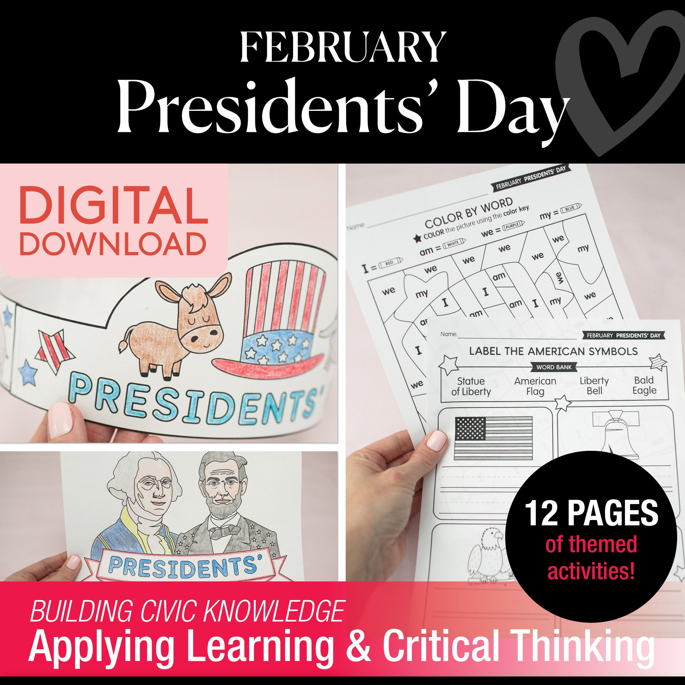 Printable February President's Day Activity Pack