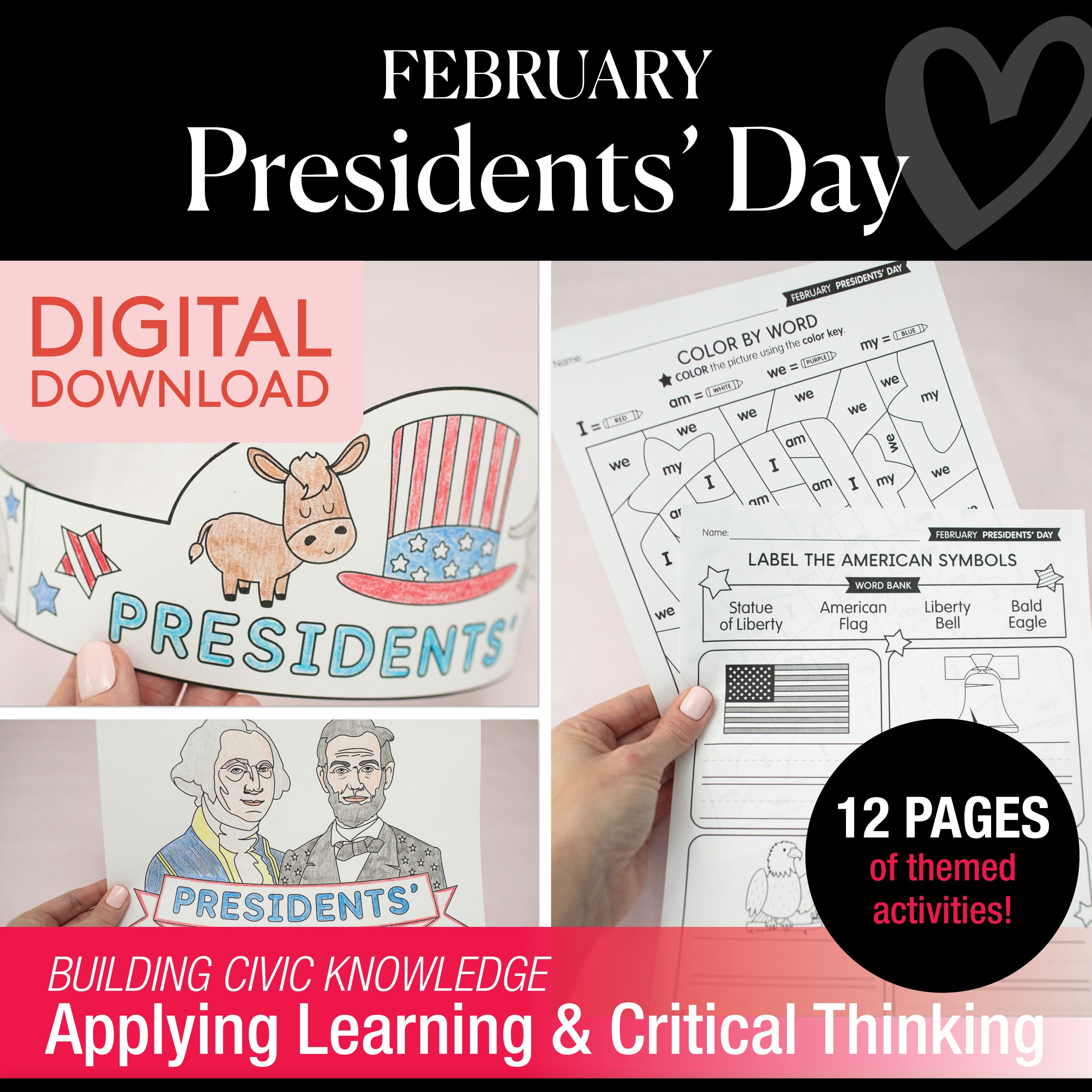 Printable February President's Day Activity Pack