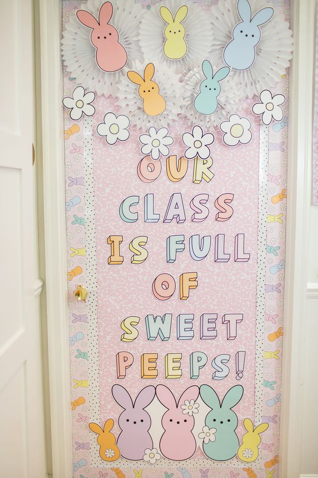 Spring Pre-Printed Door Decor Bulletin Board Set | Marshmallow Meadow