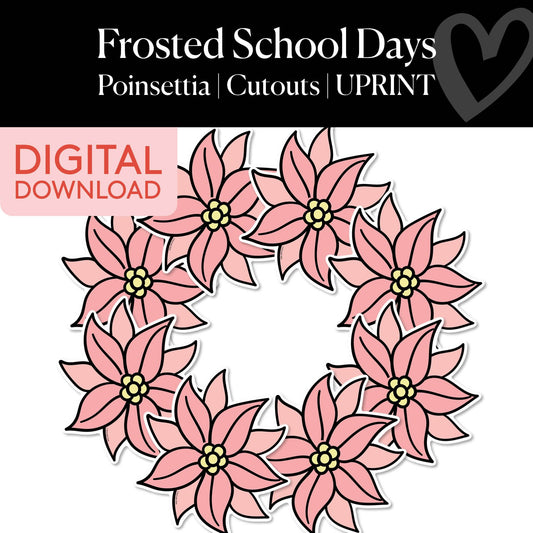 Printable Christmas Poinsettia Cutouts | Frosted School Days