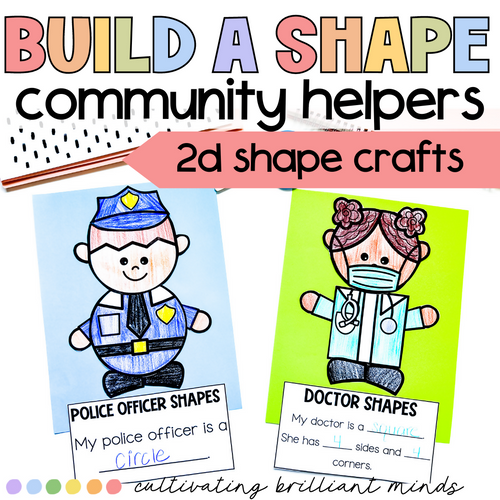 Community Helper Build A Shape Craft | 2D Shapes | Shape Crafts