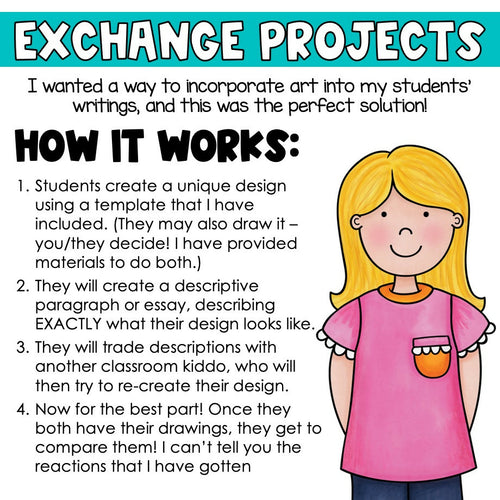 Descriptive Writing & Drawing BUNDLE | Exchange Projects