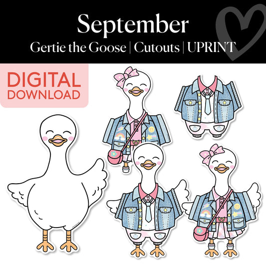 Printable September Classroom Goose and Costumes | Gertie the Goose
