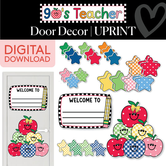 Printable Retro Door Decor | 90s Teacher