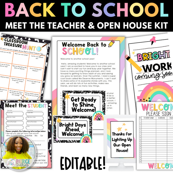 Back to School Meet the Teacher Open House Kit - Editable! – Schoolgirl ...