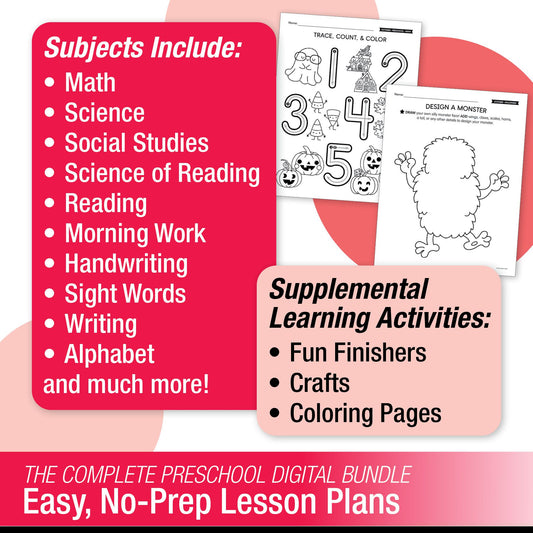 Printable Preschool October Thematic Unit Bundle