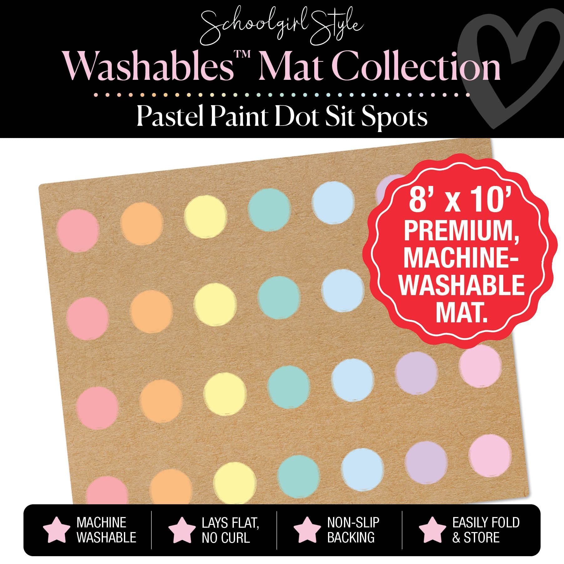 Pastel Paint Dot Sit Spots Classroom Mat by Schoolgirl Style