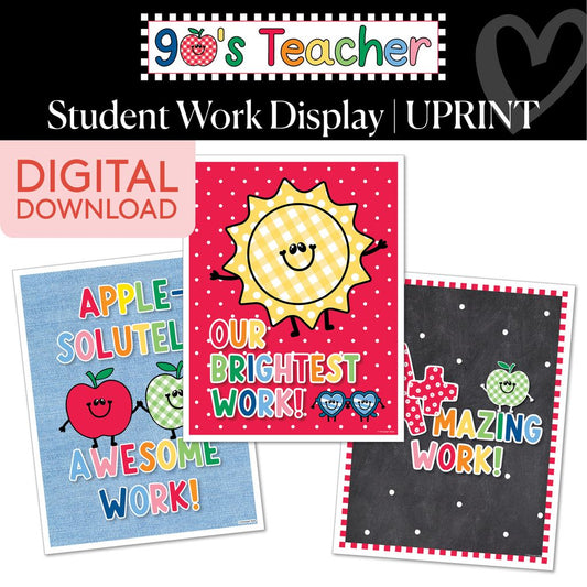 Printable Retro Student Work Display | 90s Teacher