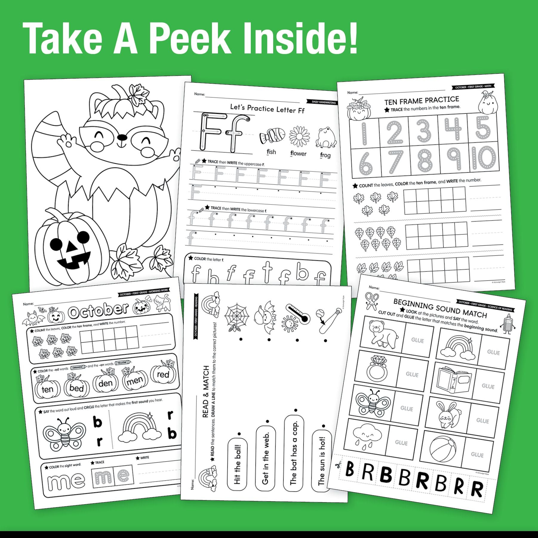 Big Book of October First Grade Thematic Unit Bundle