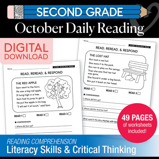 Printable Second Grade October Daily Reading