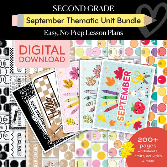 Second Grade September Thematic Unit Bundle