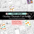 Load image into Gallery viewer, Printable First Grade October Thematic Unit Bundle

