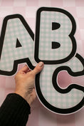 Load image into Gallery viewer, Printable Christmas Mint Gingham Uppercase Letters | Frosted School Days
