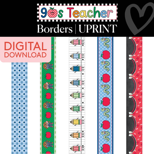 Printable Border Vault: Vol. 9 | 90s Teacher