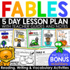 Aesop's Fables Activities Reading Comprehension Passages & Writing Sub Plans
