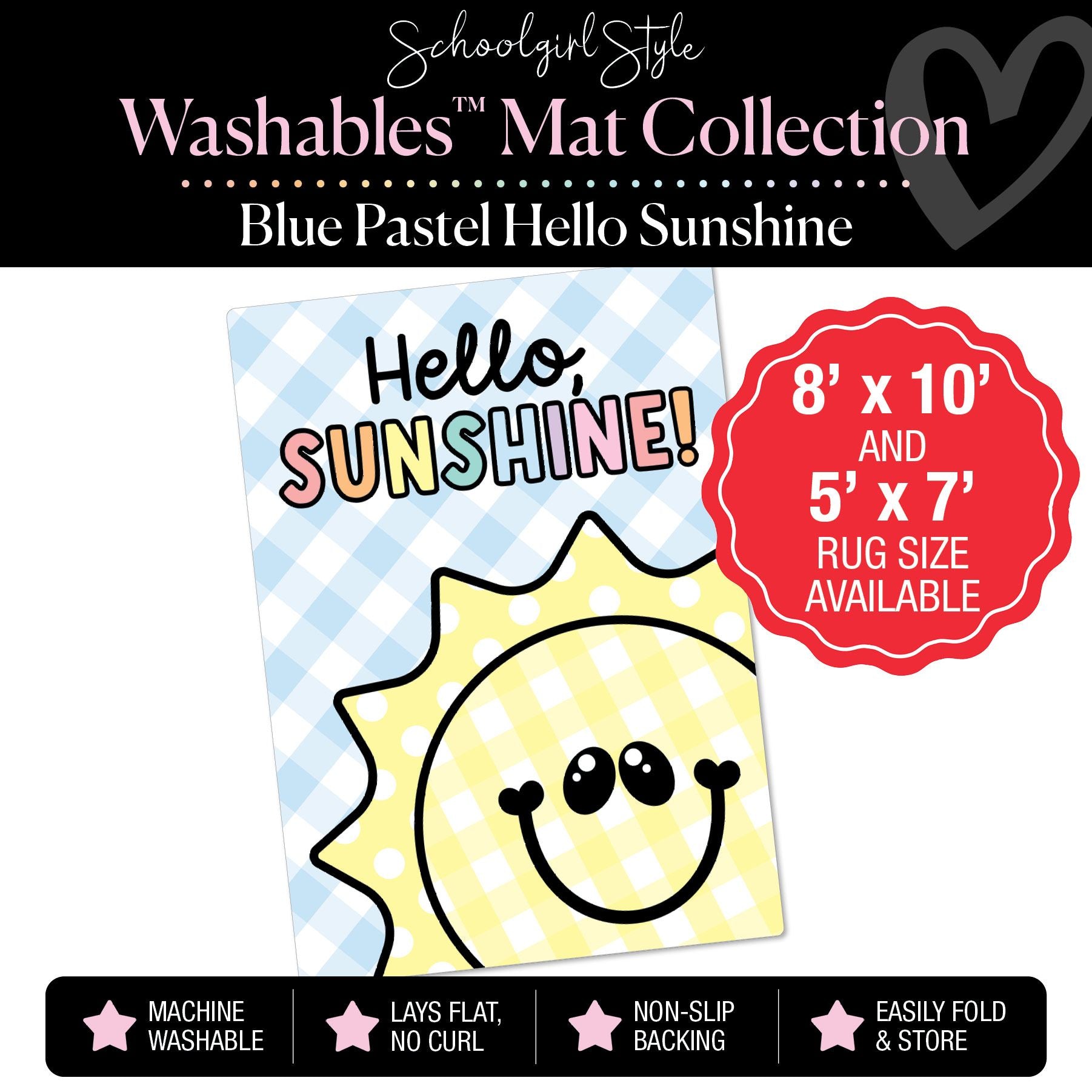 Pastel Hello Sunshine Classroom Mat by Schoolgirl Style