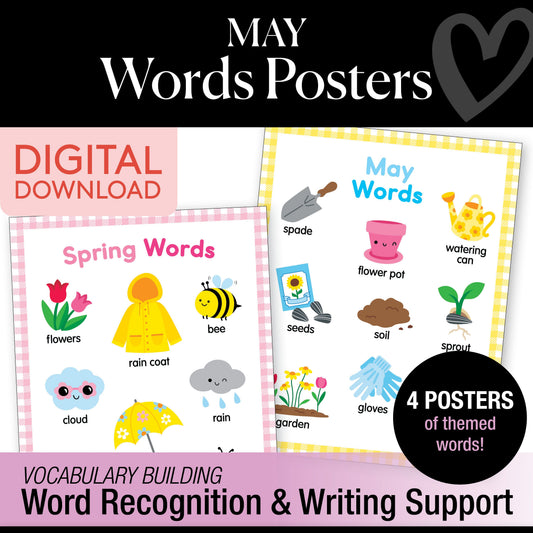Printable May Words Posters