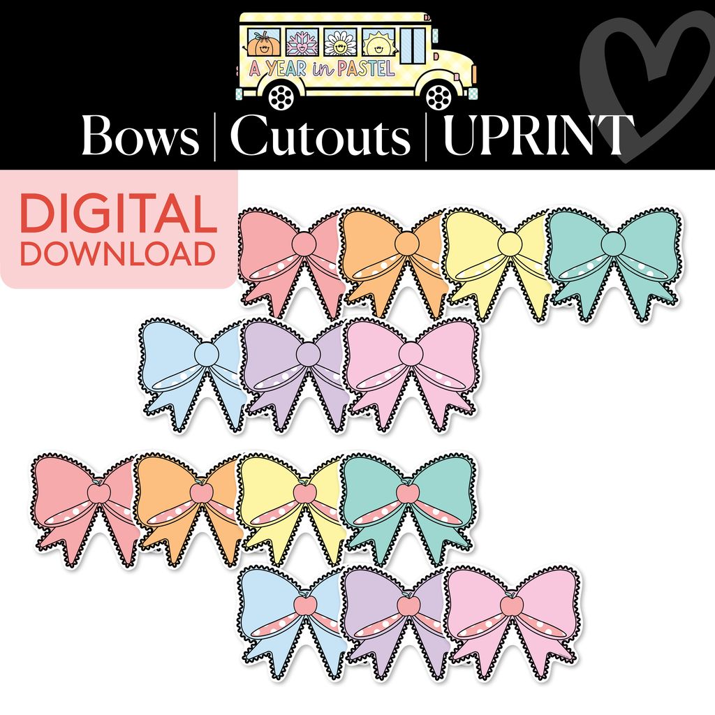 Printable Bows Cutouts | A Year In Pastel
